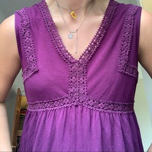 Maroon embroidered tank